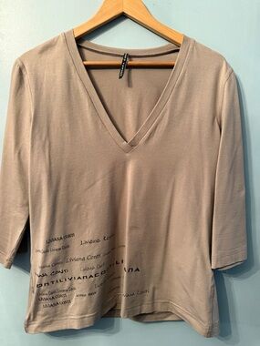 Taupe V-Neck Women's Top